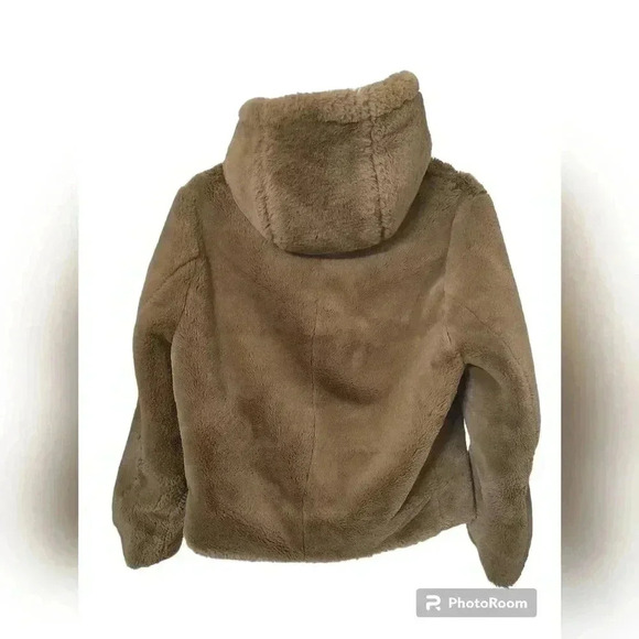 Vince Faux Fur Zip Hoodie - extra small, Sand Dollar - Picture 10 of 12